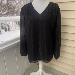 Elegant Black V-Neck Women's Top